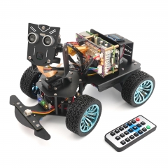 Adeept PiCar-B Metal Smart Robot Car Kit for Raspberry Pi 5/4B/3B+/3B(Raspberry Pi NOT Included), AI Vision Robot with OLED Display, Camera, OpenCV